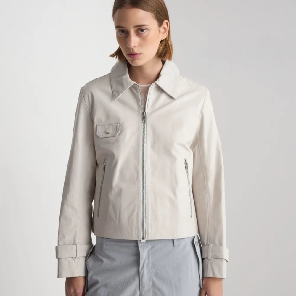 Prune Women's white Leather Jacket